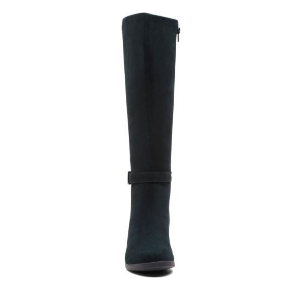 Clarks Womens Un Lindel Hi Knee High Boots Black | UK-326518